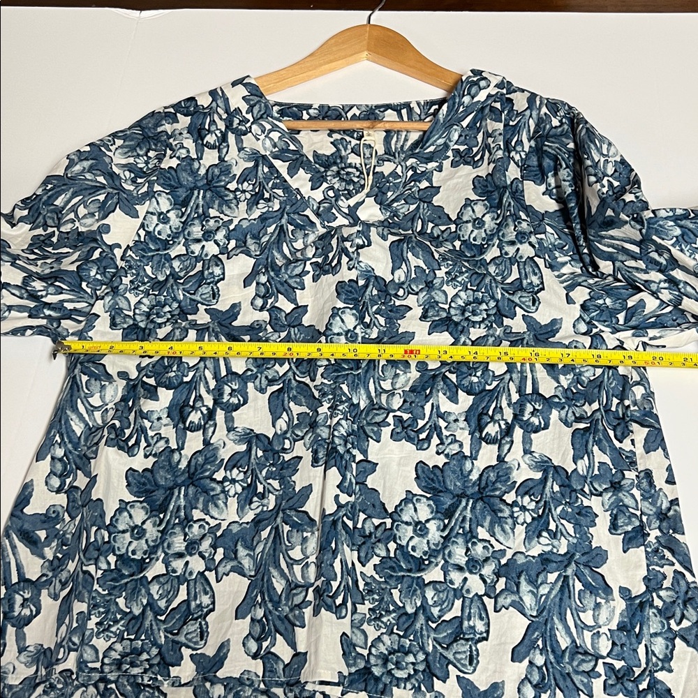 NWT Floral Jodifl Blouse Large Blue - Picture 15 of 17